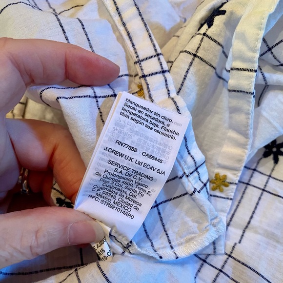 💥Madewell Embroidered Windowpane Square-Neck Button-Down Top💥 - Picture 11 of 15